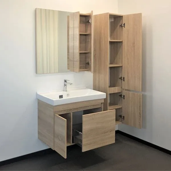 Зеркало-шкаф Comforty Тромсе 80 дуб сонома L/R