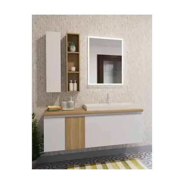 Комплект мебели Эстет Malibu 140 белый/светлый дуб R 2 ящика со вставкой массив дуба