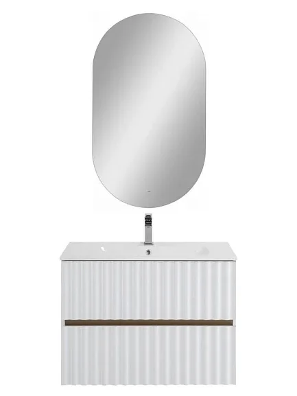 Комплект мебели Art&Max Элегант/Elegant 80 с LED подсветкой ручек белый матовый
