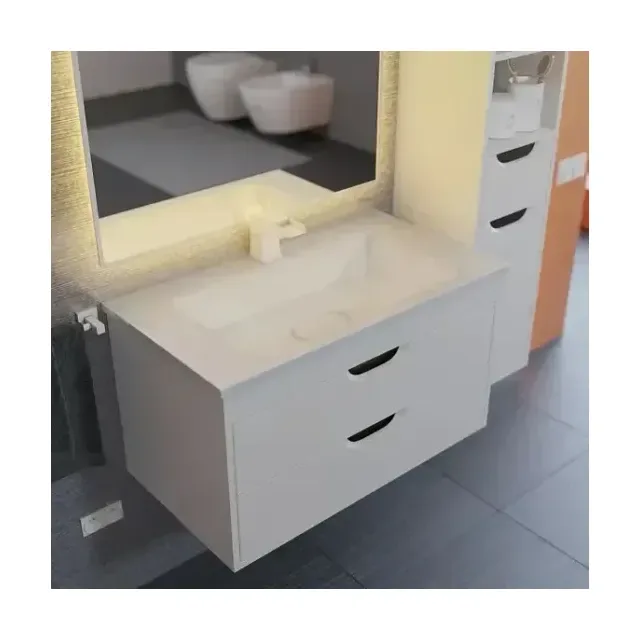 Тумба с раковиной Uperwood Modul 80 белая/графит матовая