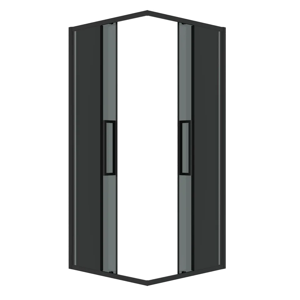 Душевое ограждение Grossman Cosmo 300.K33.02.9090.21.10 (90х90х195) квадрат,раздвижная,черный матовый,стекло тонированное, 1 место