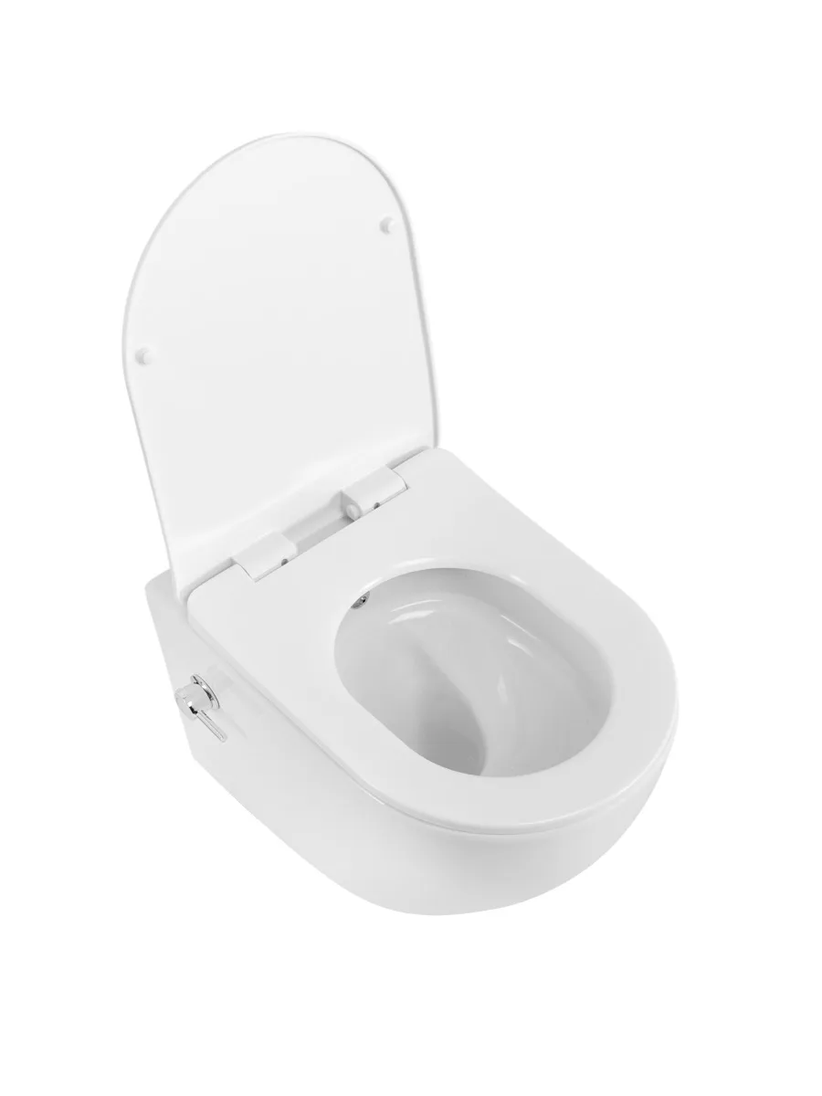 Унитаз подвесной с сиденьем, функцией биде и смесителем BelBagno MARINO BB7026CH-TOR-BS/SC