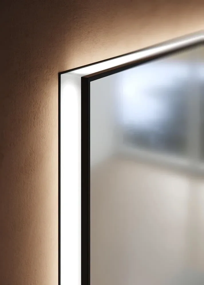 Зеркало SanVit Панорама black 80*80 с Led подсветкой, сенсорный выключатель