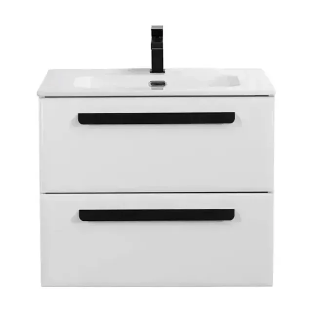 Тумба с раковиной Cezares Эко-Кер (Eco-Cer) 60 белый глянцевый (раковина CZR-8095-60)