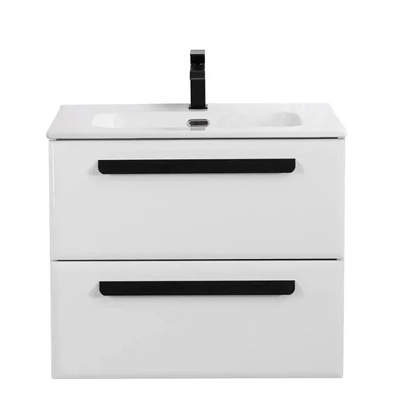 Тумба с раковиной Cezares Эко-Кер (Eco-Cer) 60 белый глянцевый (раковина CZR-8095-60)
