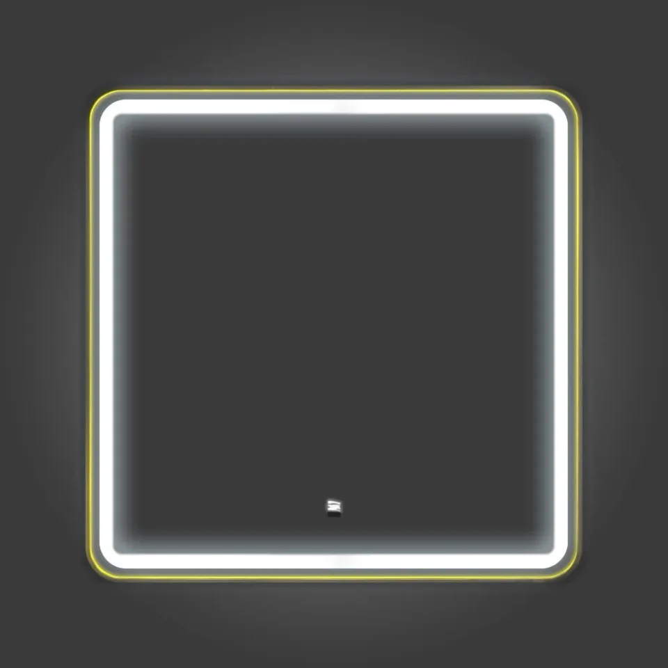 Зеркало Comforty Ситара 80 LED-подсветка, в золотой алюминиевой раме, бесконтактный сенсор