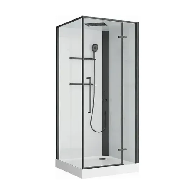 Душевая кабина BelBagno Уно (Uno) 90x90x212 правая UNO-CAB-A-1-90-C-NERO-Bi-TOP-R (низкий поддон)