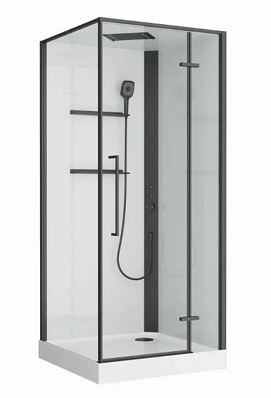 Душевая кабина BelBagno Уно (Uno) 90x90x212 правая UNO-CAB-A-1-90-C-NERO-Bi-TOP-R (низкий поддон)