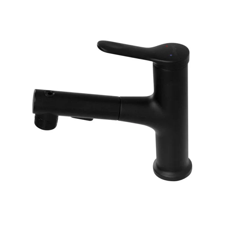 Смеситель BelBagno BB-LVMD-NERO-W0 для раковины с выдвижным изливом,черный матовый