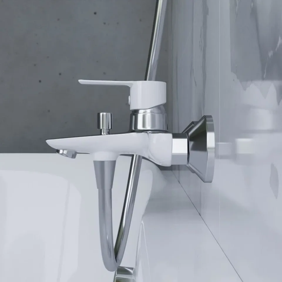 Смеситель Damixa Origin Elegance 841000000 для ванной и душа белый/хром