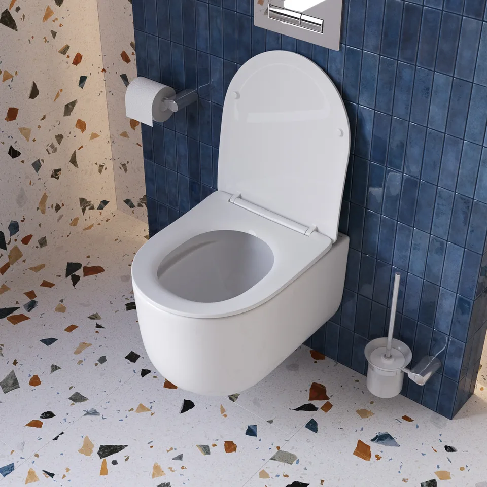 Унитаз подвесной безободковый с сиденьем и смывом TORNADO BelBagno SOFT-TOR BB084CH-TOR/SC