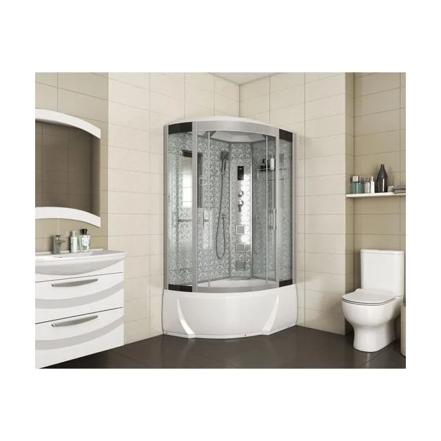 Душевая кабина Niagara Luxe NG-7712WR (80x120х215) высокий поддон(38см),дверь раздвижная,стенки серебро