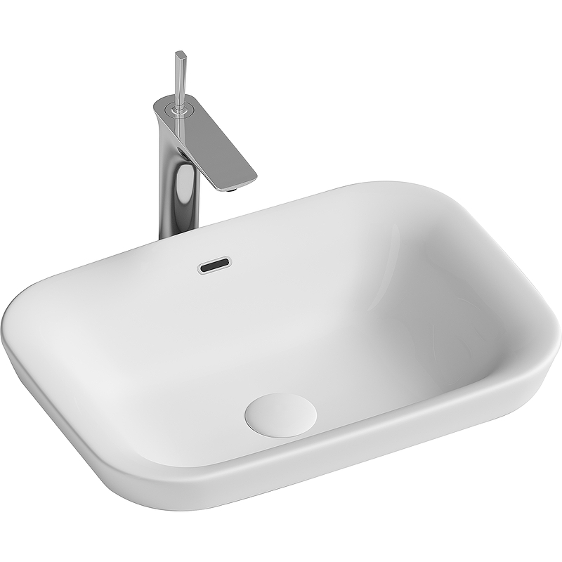 Раковина из сантехнического фарфора Ceramica Nova Элемент (Element) 58 см CN6041 встраиваемая цвет белый
