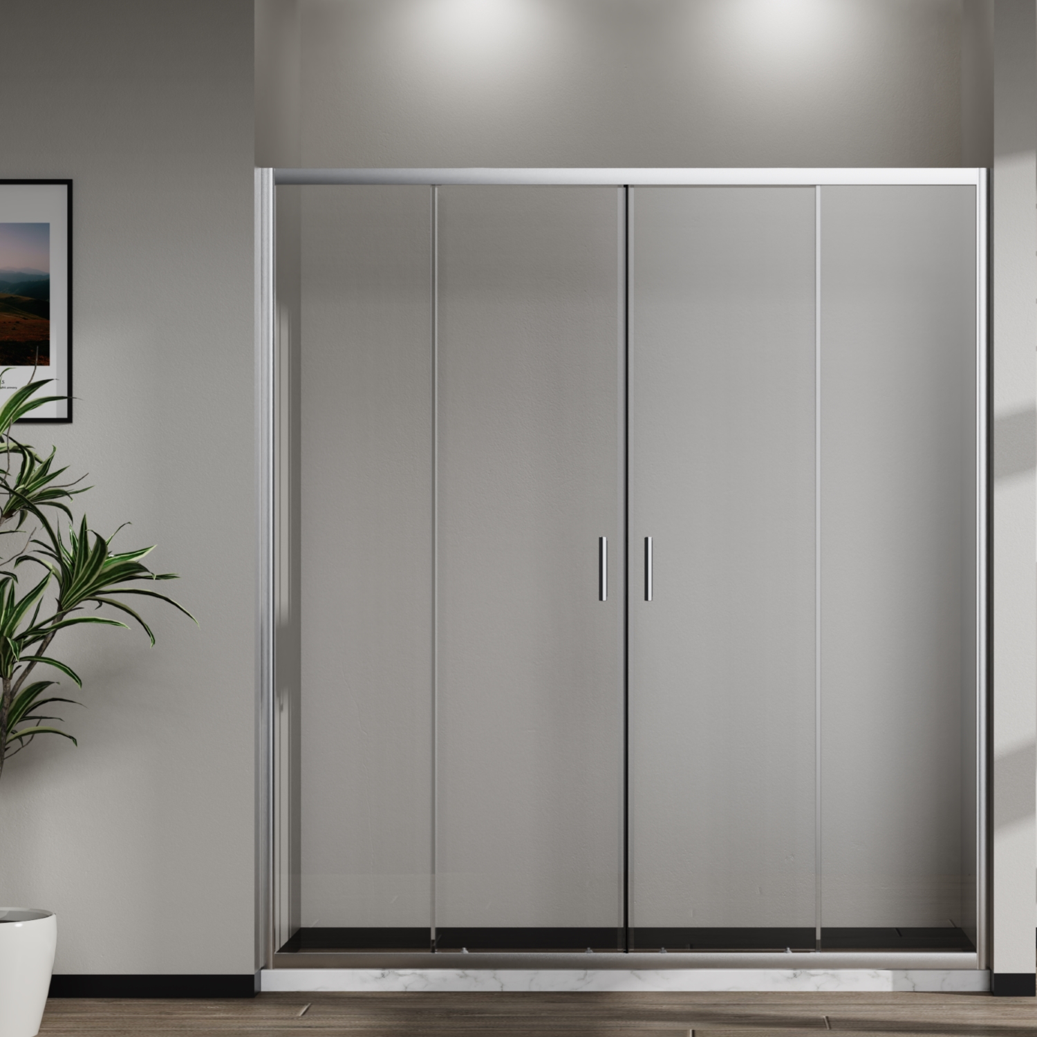 Душевая дверь Vincea Сити (City) VDS-5CT2170CL 170x195 стекло прозрачное 5 мм профиль хром
