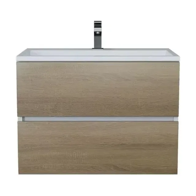 Тумба с раковиной Uperwood Barsa 70 белая/дуб сонома (белая раковина)