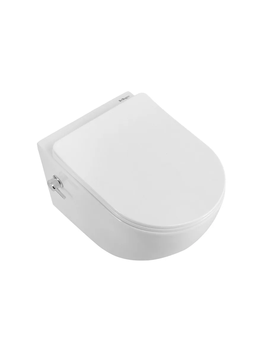 Унитаз подвесной с сиденьем, функцией биде и смесителем BelBagno MARINO BB7026CH-TOR-BS/SC