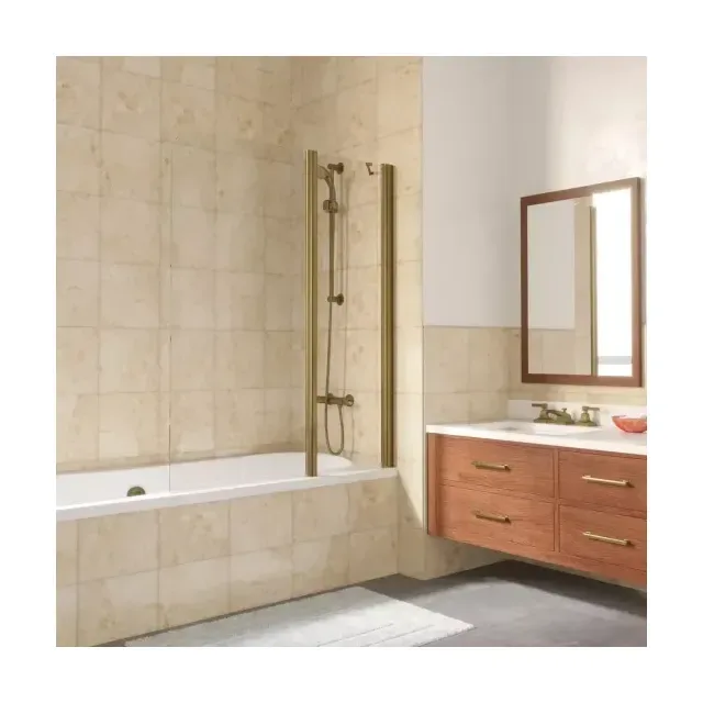 Шторка на ванную E2V LUX ST 125 05 crystalvision R, профиль бронза, стекло crystalvision