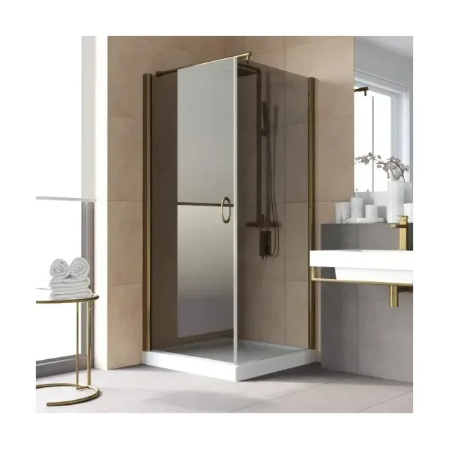 Душевой уголок EP-Fis LUX 90 05 07 L, профиль бронза, стекло графит