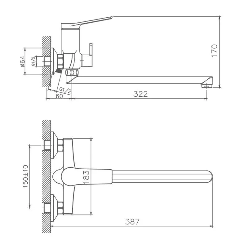 Смеситель Haiba HB22572 универсальный