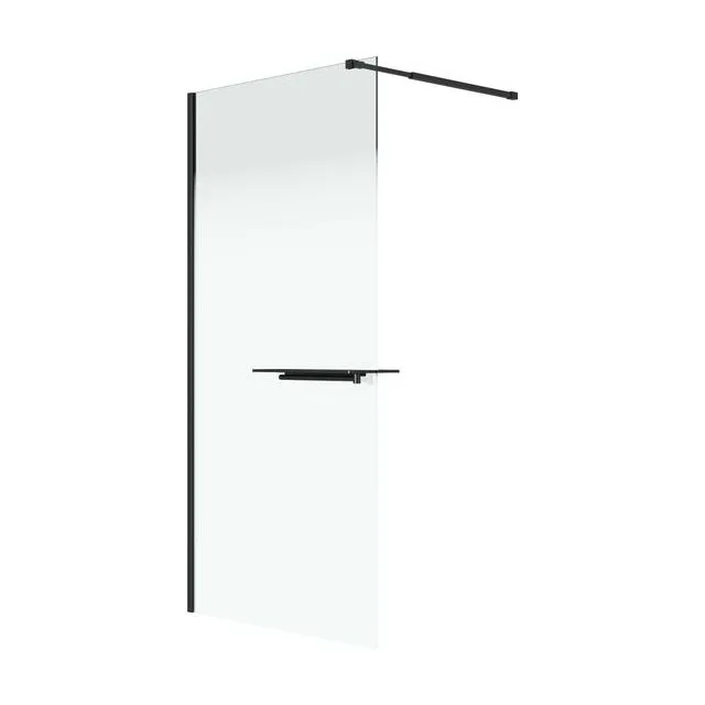 Душевая перегородка Niagara Nova NG-582-90BLACK (90х200) черный матовый,стекло белый градиент