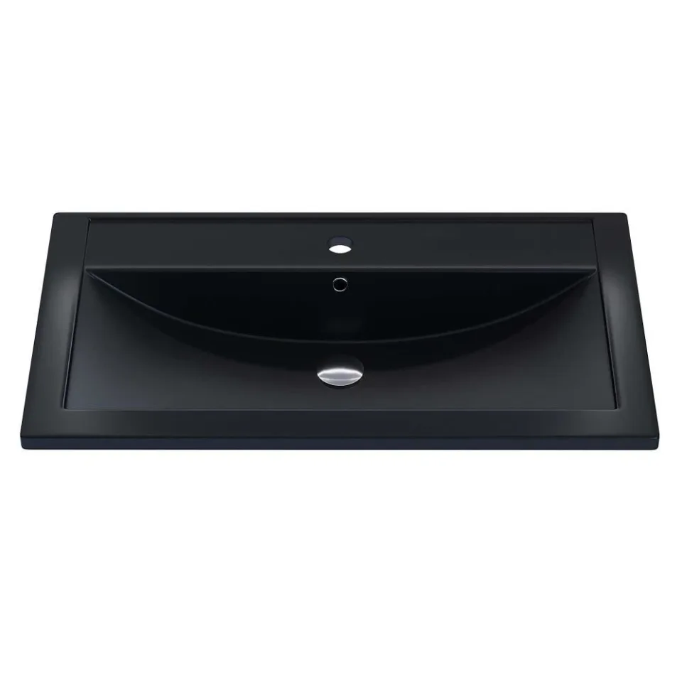 Встраиваемая раковина Uperwood Foster Quartz 80*45,5 черная матовая, уголь