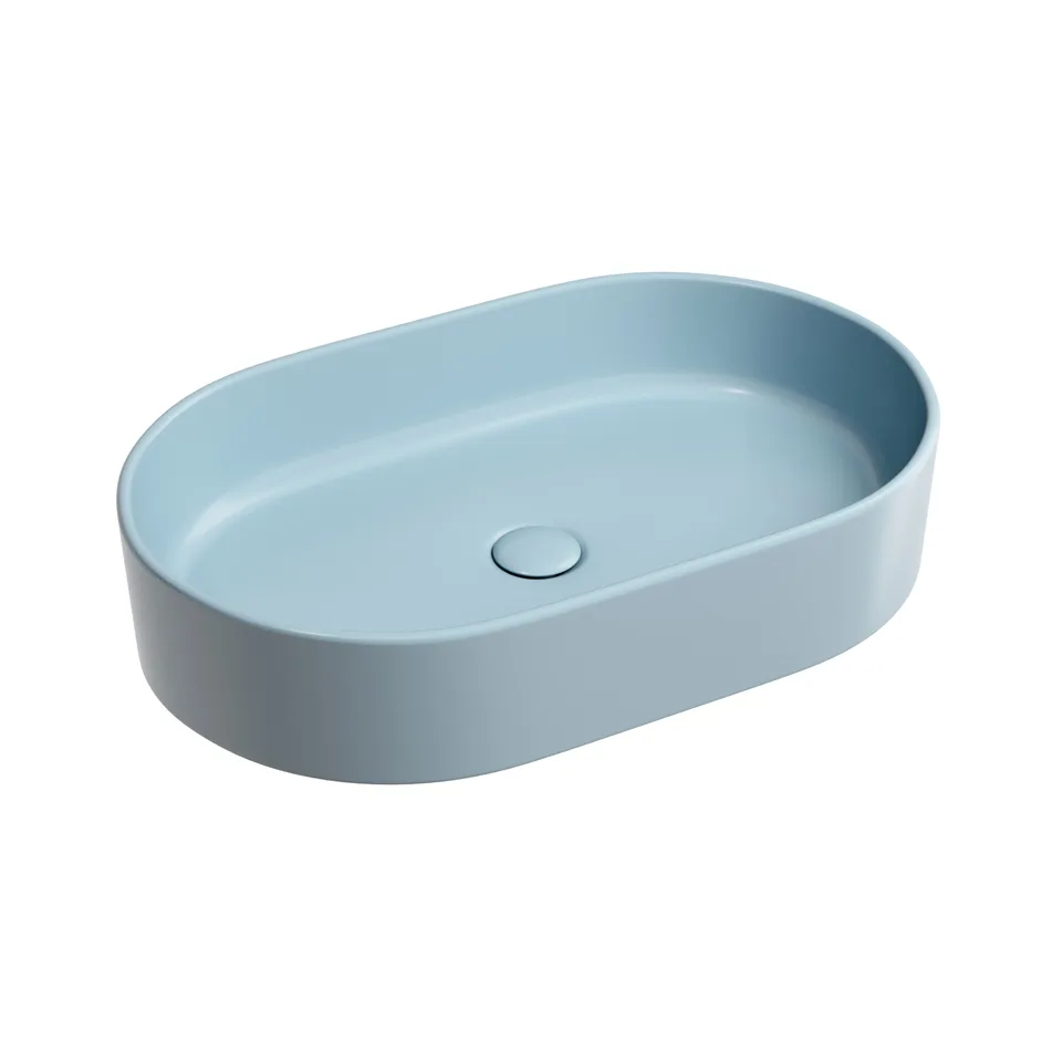 Раковина из сантехнического фарфора Ceramica Nova Элемент (Element) 61 см CN6048ML накладная цвет голубой матовый