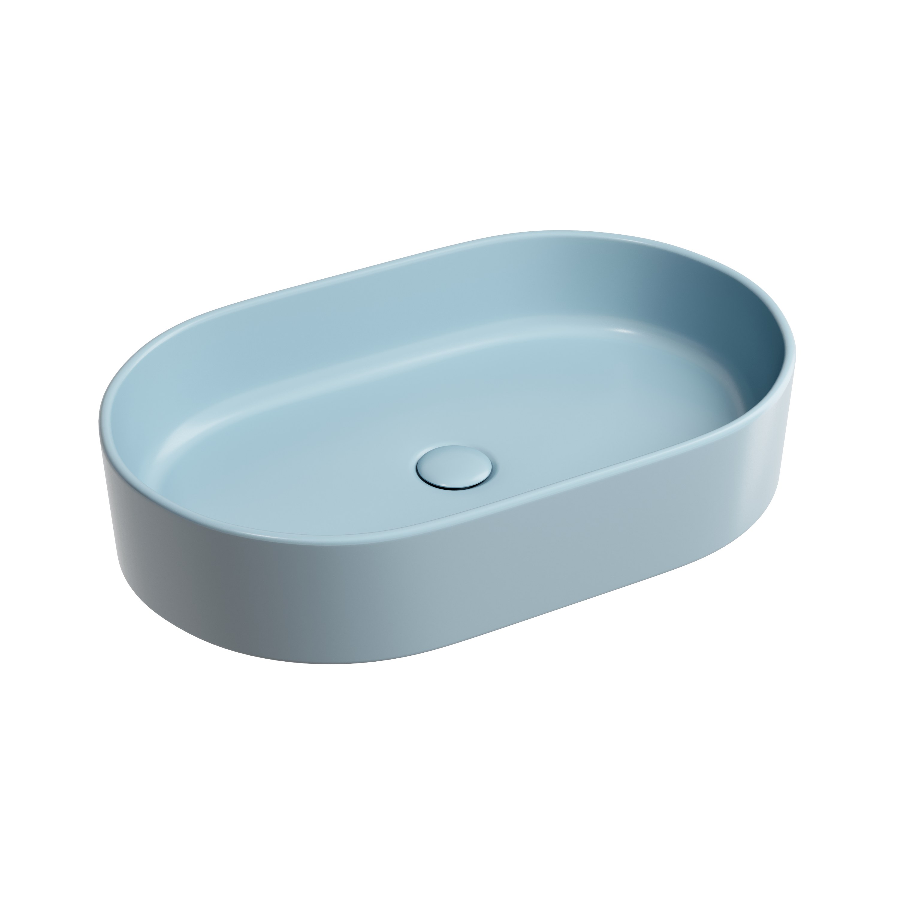 Раковина из сантехнического фарфора Ceramica Nova Элемент (Element) 61 см CN6048ML накладная цвет голубой матовый