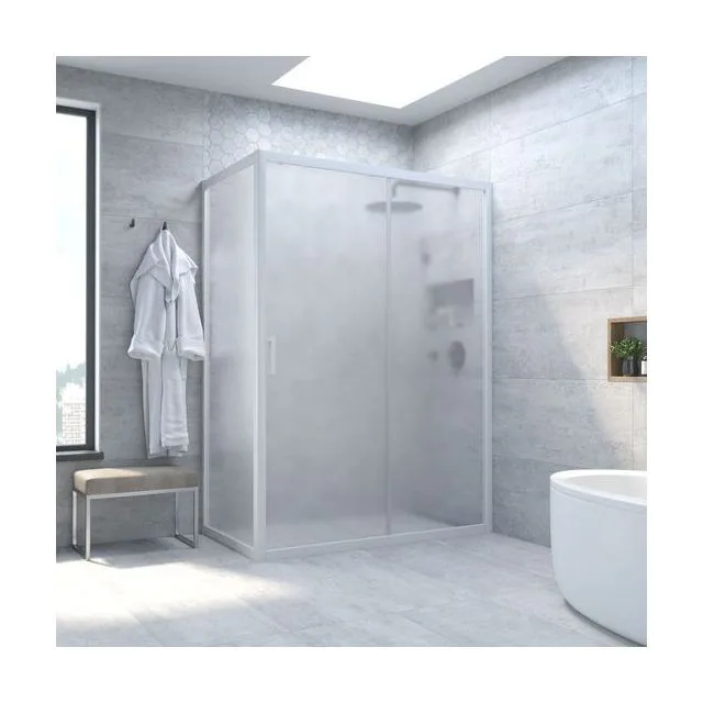 Душевой уголок ZP+ZPV NOVO h2000 125*75 01 10, профиль белый, стекло сатин