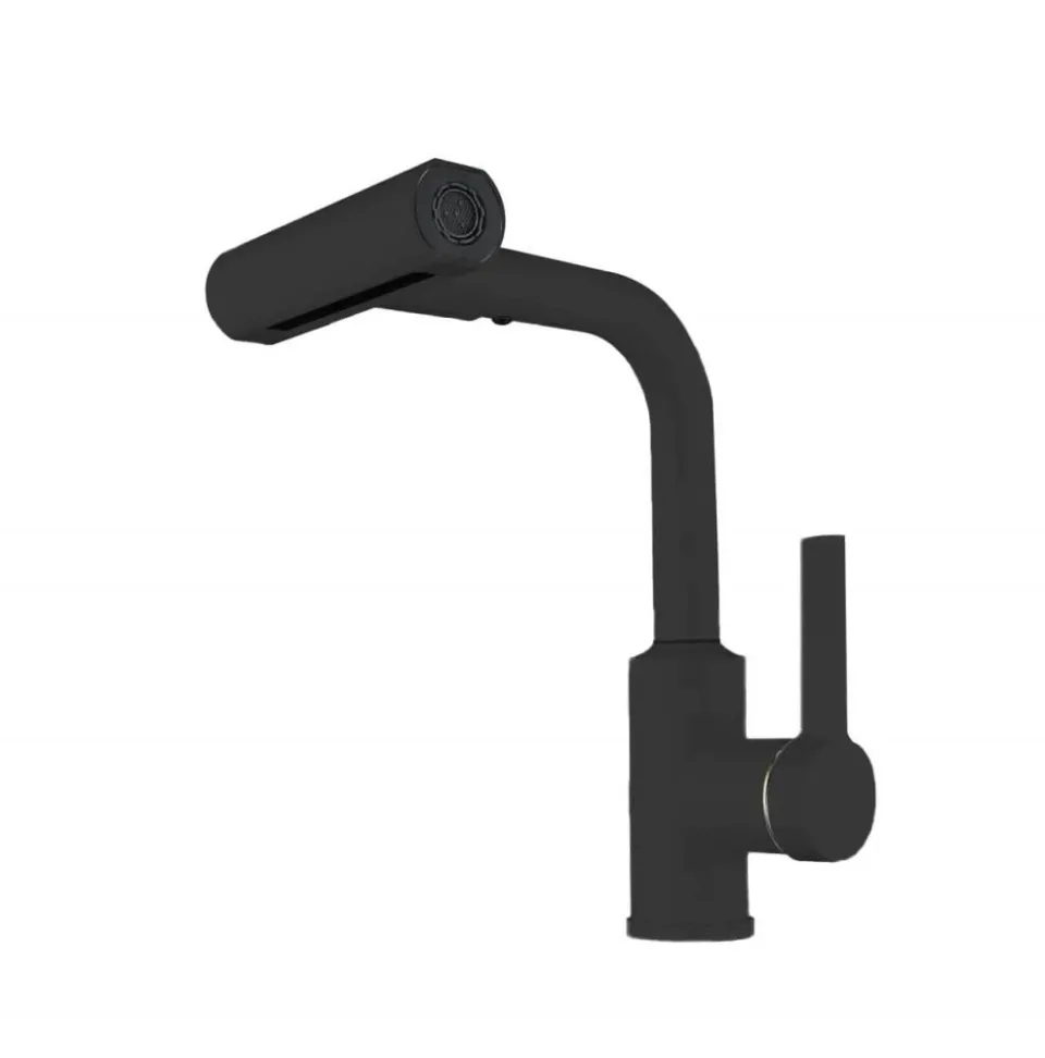 Смеситель Rush Tinos TI3732-17Black для кухни с мультифункциональным изливом черный матовый