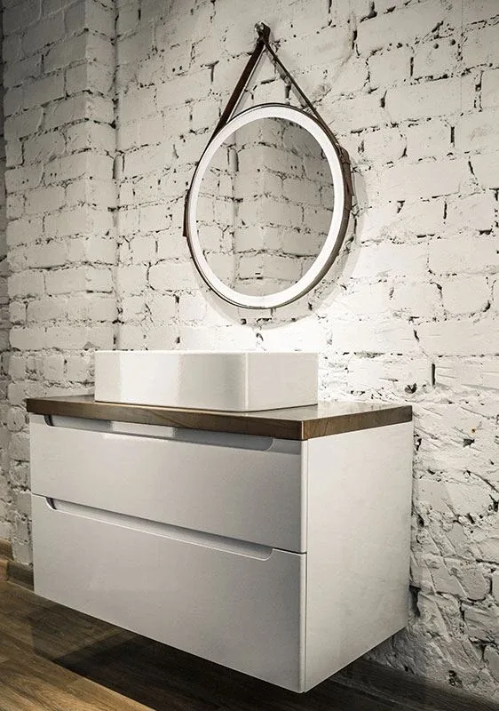 Зеркало Silver Mirrors Капитан 51 с Led-подсветкой, инфракрасный выключатель, ремень коричневая кожа