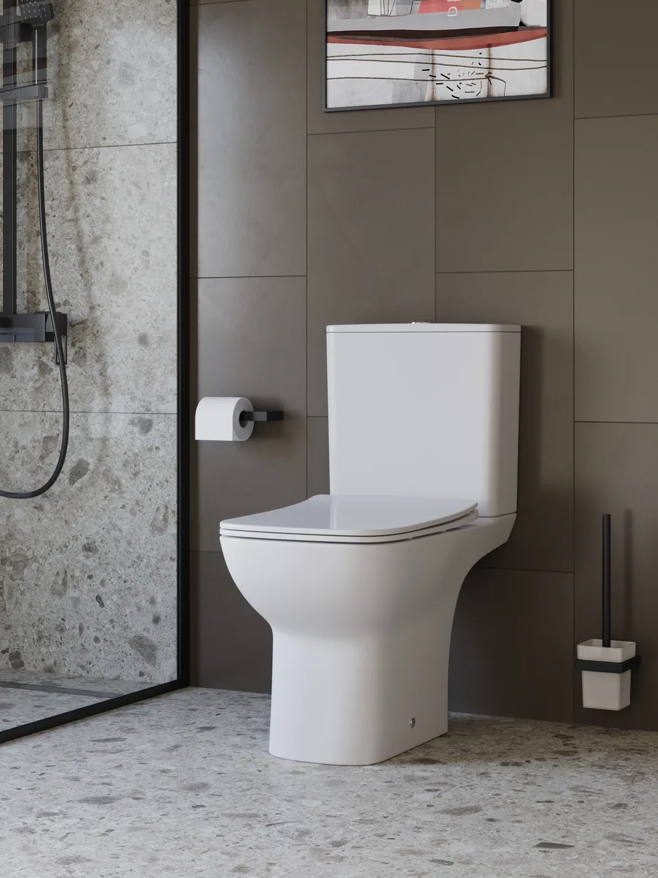 Унитаз-компакт с сиденьем и смывом TORNADO BelBagno ROMANO -TOR BB2803CP/T-TOR/SC