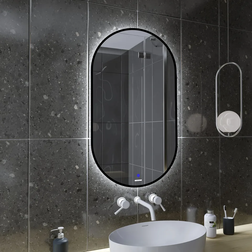 Зеркало NERO-промо BLACK (500*900*45) LED с сенсорным выключателем