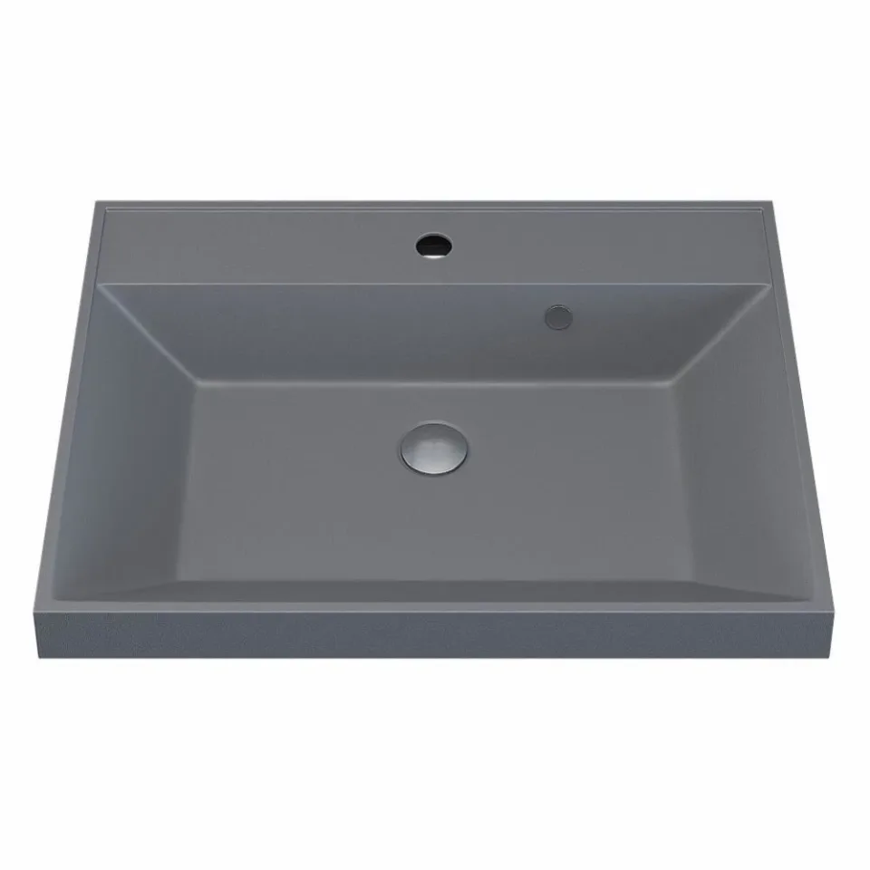 Встраиваемая раковина Uperwood Classic Quartz 60*45 серая матовая, бетон