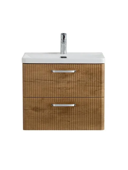 Тумба с раковиной BelBagno Дуэ (Due) 50 натуральный дуб,ручки хром полированный