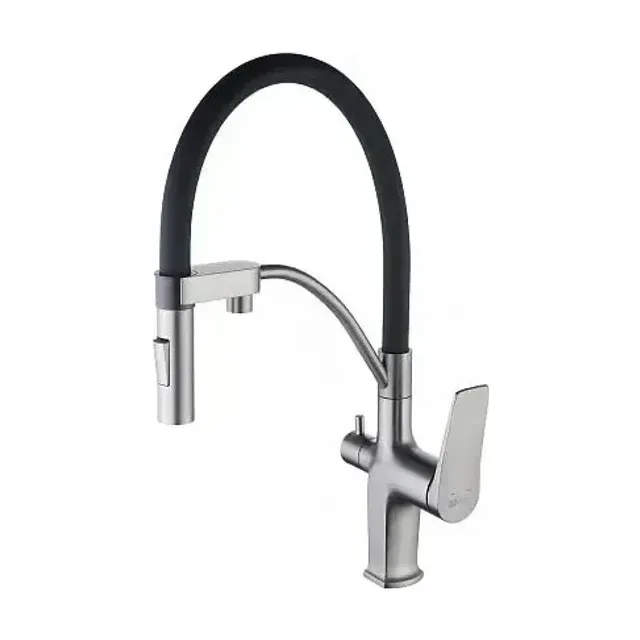 Смеситель Lemark Bronx LM3761GM для кухни с функцией подключения фильтра графит