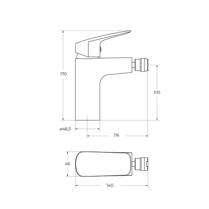Смеситель BelBagno DUE-BD-CRM-W0 для биде