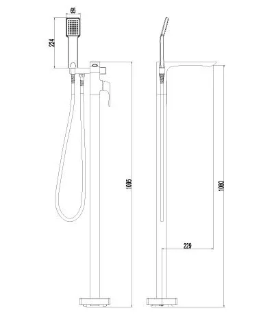 Напольный смеситель Lemark Unit LM4544C хром