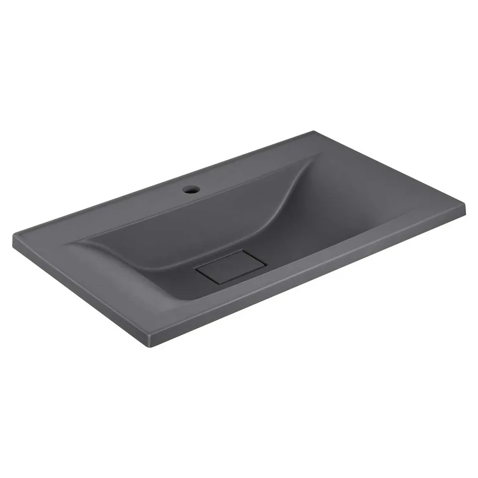 Раковина из кварца Vincea 75 см VCB-3M750G встраиваемая цвет серый матовый