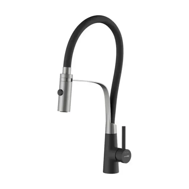 Смеситель WasserKRAFT A8417 для кухни с гибким изливом, нержавеющая сталь, MagicBlack