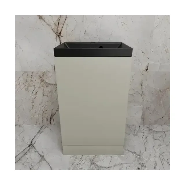 Тумба с раковиной Style Line Моно 50 L/R санд серая галька (раковина Asti 50*45 антрацит)