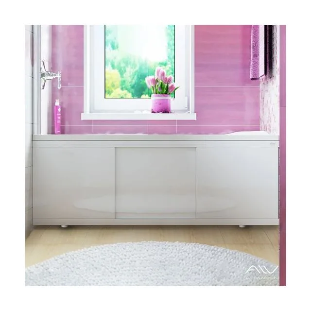 Экран под ванну Crystal 160 раздвижной белый Alavann ALV0256001