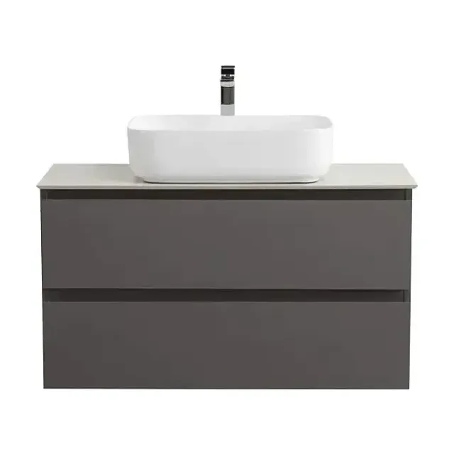 Тумба с раковиной BelBagno Крафт (Kraft) 80 темно-серая матовая (столешница белый матовый)