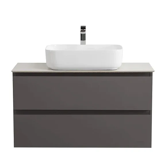 Тумба с раковиной BelBagno Крафт (Kraft) 80 темно-серая матовая (столешница белый матовый)
