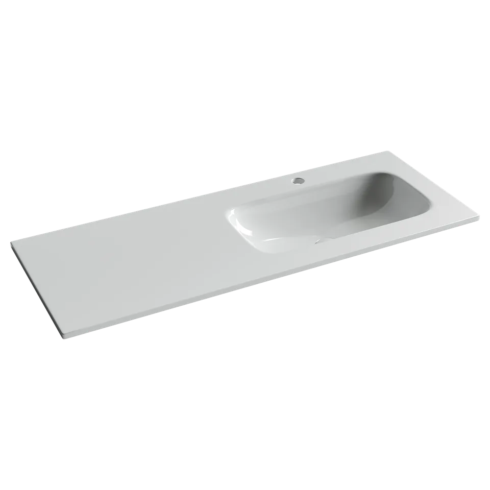 Раковина из сантехнического фарфора Ceramica Nova Грация (Grace) 121 см CN7021 накладная цвет белый