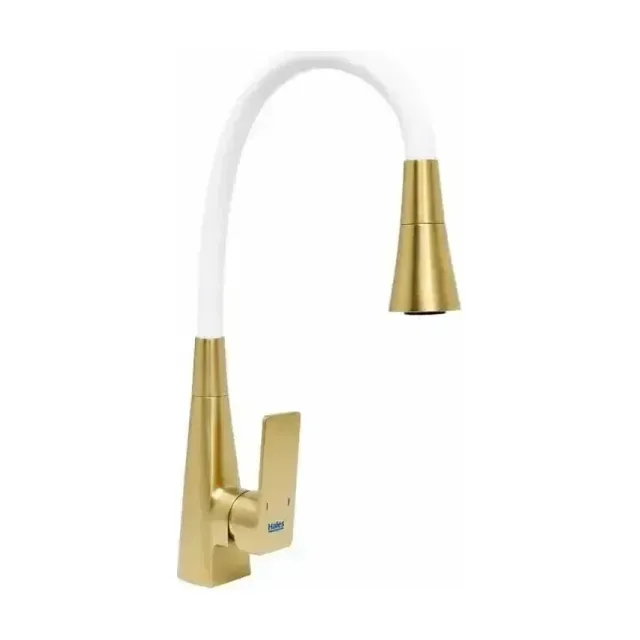 Смеситель Haiba HB73823-5 для кухни гибкий излив брашированное золото
