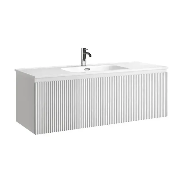 Тумба под раковину Sancos Сноб Р 1.0 (Snob R 1.0) SNR1.0120W 120 см подвесная универсальная 1 ящик белый матовый (bianco)