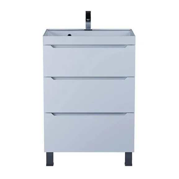 Тумба с раковиной Uperwood Tanos 60 белая, напольная, 3 ящика