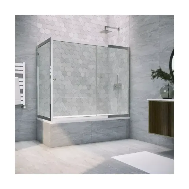 Шторка на ванную ZV+ZVF TUR NOVO 150*85 08 crystalvision, профиль глянцевый хром, стекло crystalvision