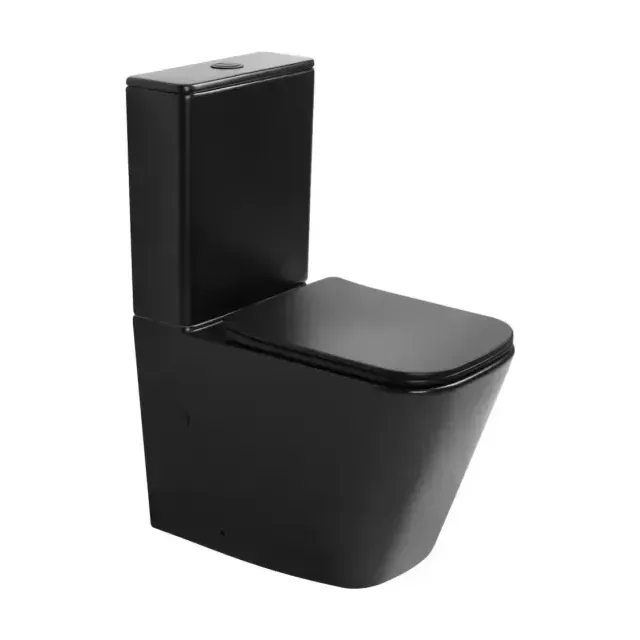 Унитаз-компакт ABBER Rechteck AC1210TMB 36*64 черный матовый безободковый с крышкой-сиденьем микролифт Slim