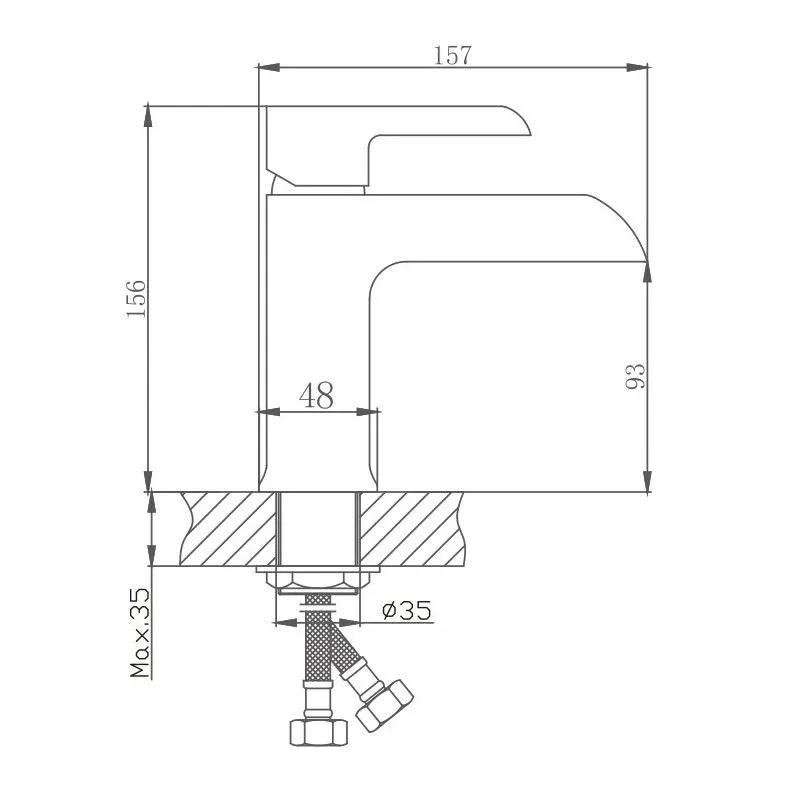 Смеситель Haiba HB10805-7 для раковины черный/хром
